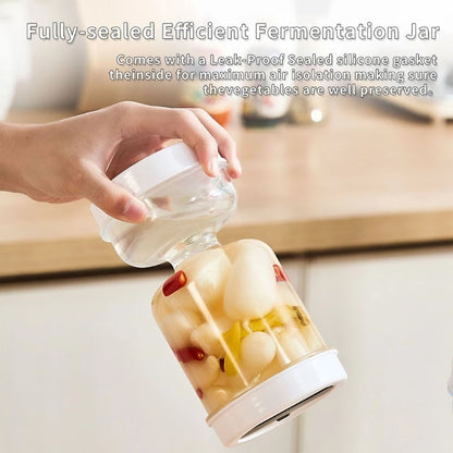 Recipiente para picles, frasco flip, armazenamento separado para alimentos húmidos e secos, suporte invertido