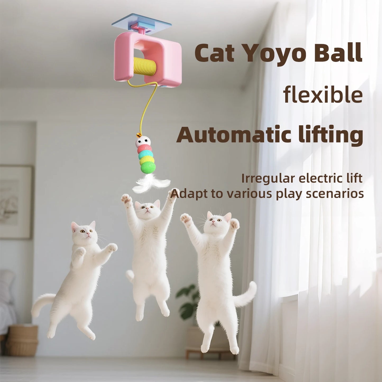 Cats Toys Pet Stress Relief Rechargeable Interactive Hanging Door
