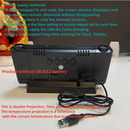 double projection clock LED clock Alarm Clock Digital clock 12/24H