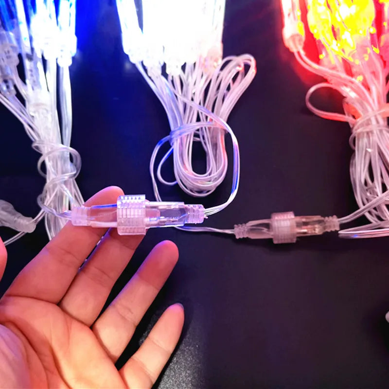 LED Meteor Shower Rain Lights Waterproof Falling Raindrop Fairy String