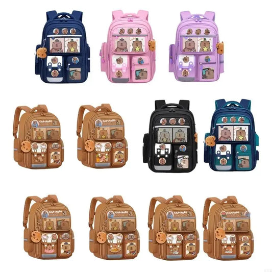 H3CB Unique Capybara Designs Backpack For Elementary Students Ergonomic