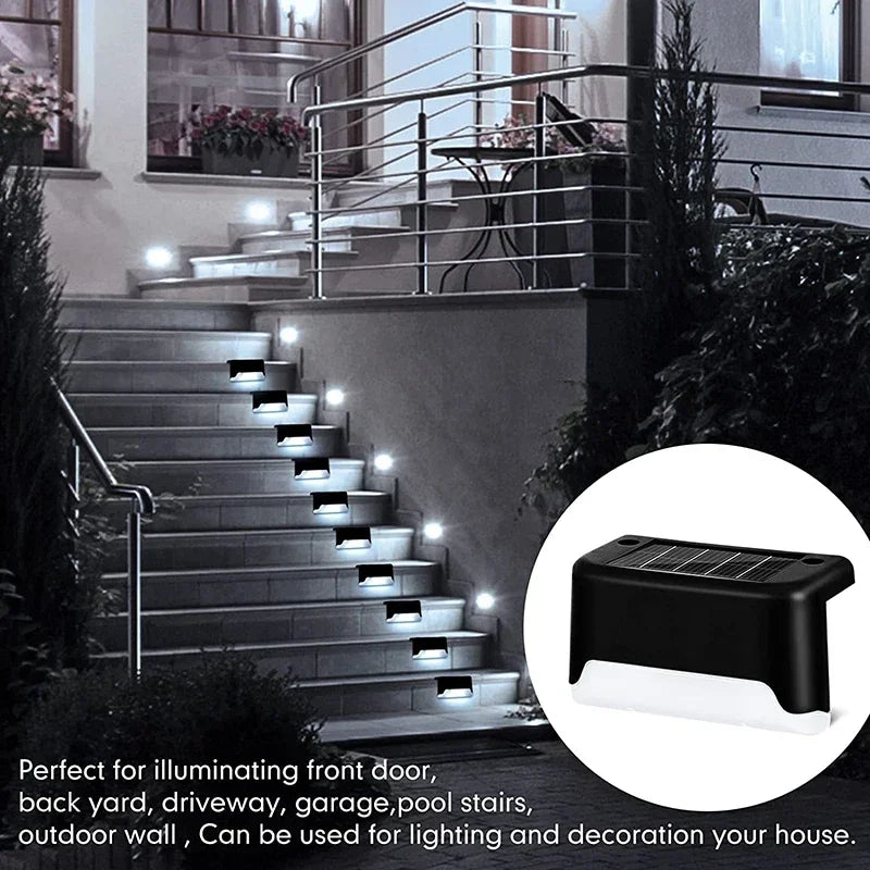 32/24/16/12/8/4 Uds. Luces solares de cubierta, impermeables para exteriores, luces LED para vallas, escalones de jardín