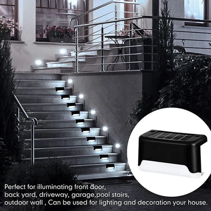 32/24/16/12/8/4 Uds. Luces solares de cubierta, impermeables para exteriores, luces LED para vallas, escalones de jardín