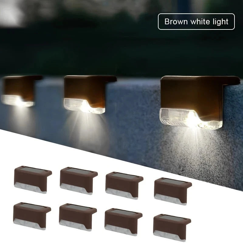 Luces solares para terraza de 4/8/12 unidades, encendido/apagado automático, impermeables, para escaleras y paredes