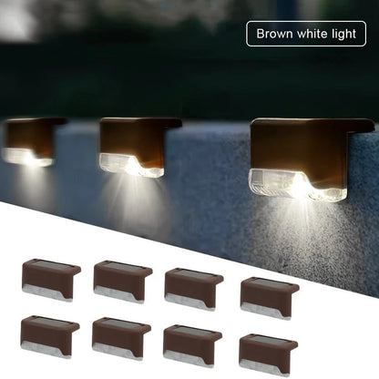 Luces solares para terraza de 4/8/12 unidades, encendido/apagado automático, impermeables, para escaleras y paredes