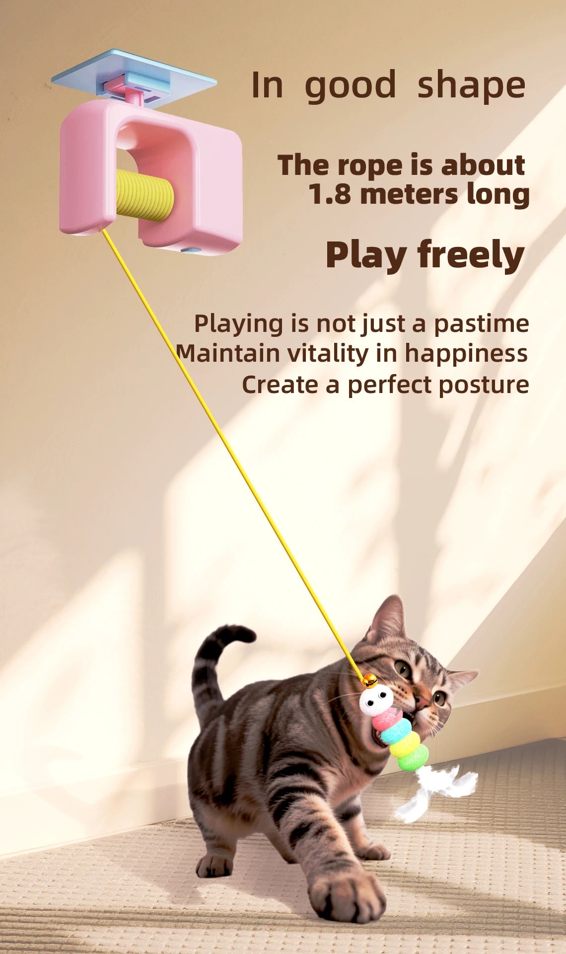 Cats Toys Pet Stress Relief Rechargeable Interactive Hanging Door