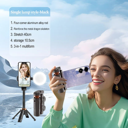 Palo selfi extensible para teléfono móvil, selfi con Bluetooth, soporte de trípode para smartphone