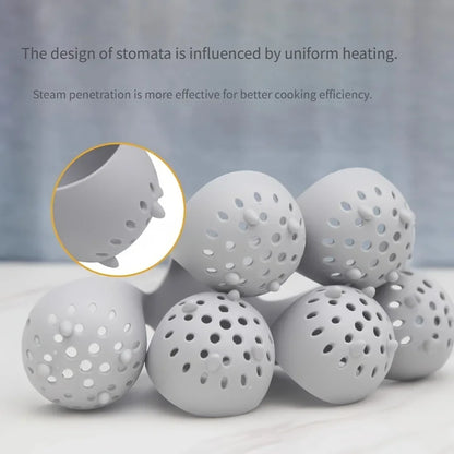 Soporte para huevos 4/6, cocedor de huevos de silicona resistente a altas temperaturas