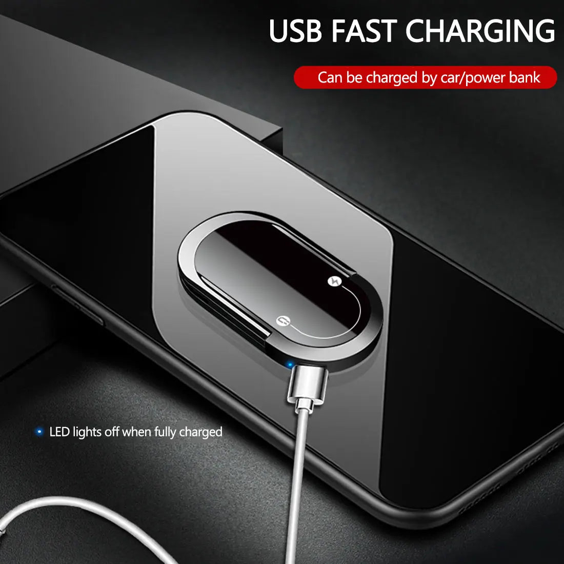 USB Plasma Lighter Can Be Used As Phone Holder 2 In 1 Portable Creative Multifunctional