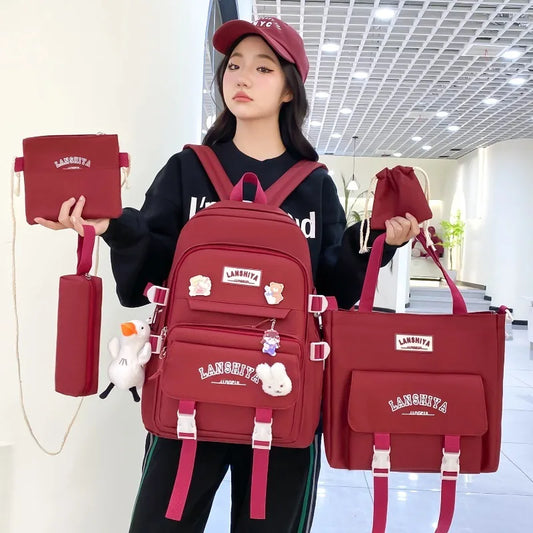 Conjunto de 5 pingentes grátis estilo floresta versão coreana casual harajuku estudante
