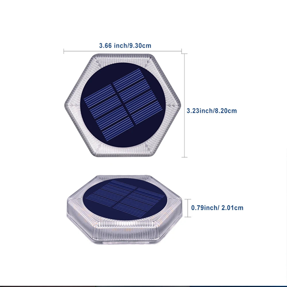 Solar Powered LED Outdoor Deck Lights IP68 Waterproof Automatic On/Off