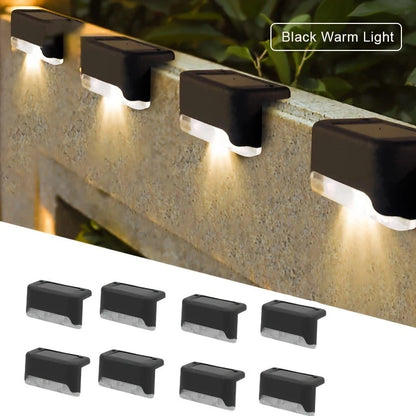 Luces solares para terraza de 4/8/12 unidades, encendido/apagado automático, impermeables, para escaleras y paredes