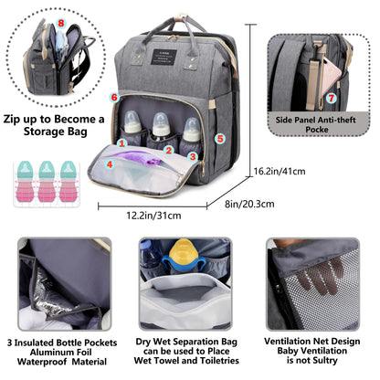 Mommy Bag: Lightweight Portable Folding Crib Travel Backpack