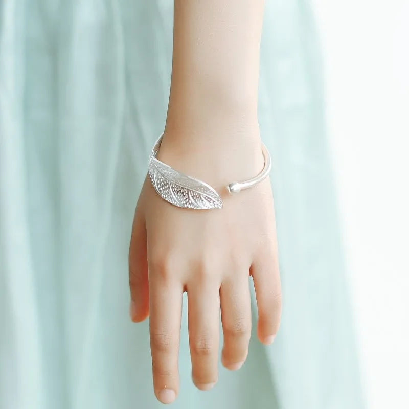 Luxury 925 Sterling Tree Leaf Bracelet for Women Fashion Designer