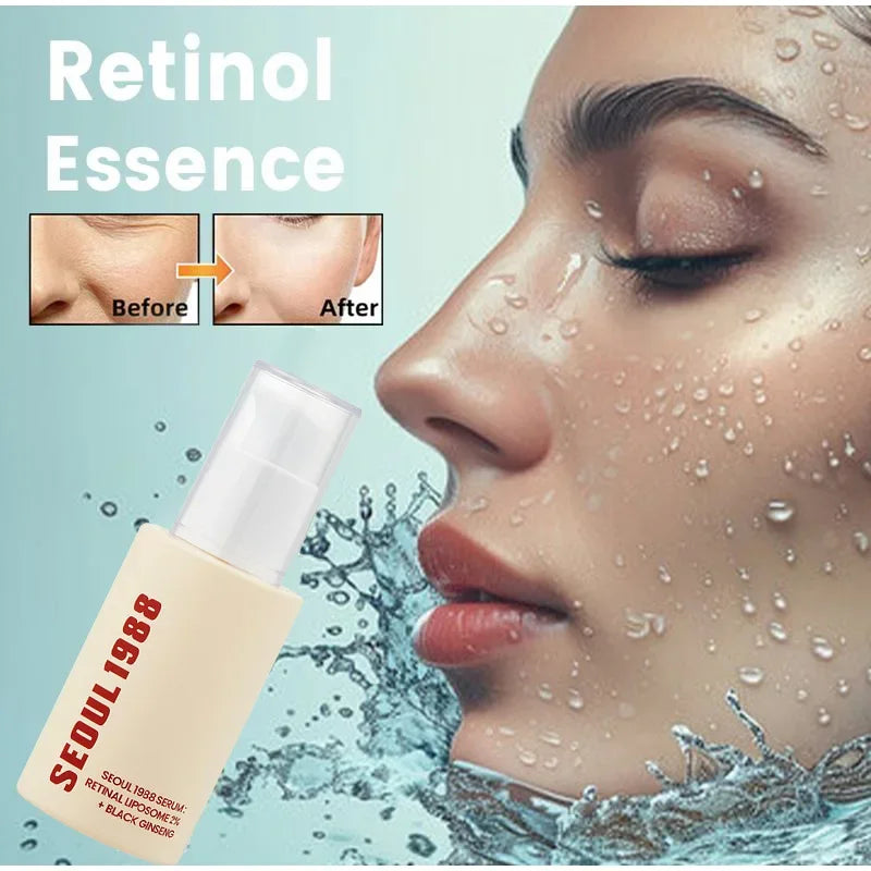 Sérum facial coreano de retinol de 1988, com ginseng preto, niacinamida e vitamina C.
