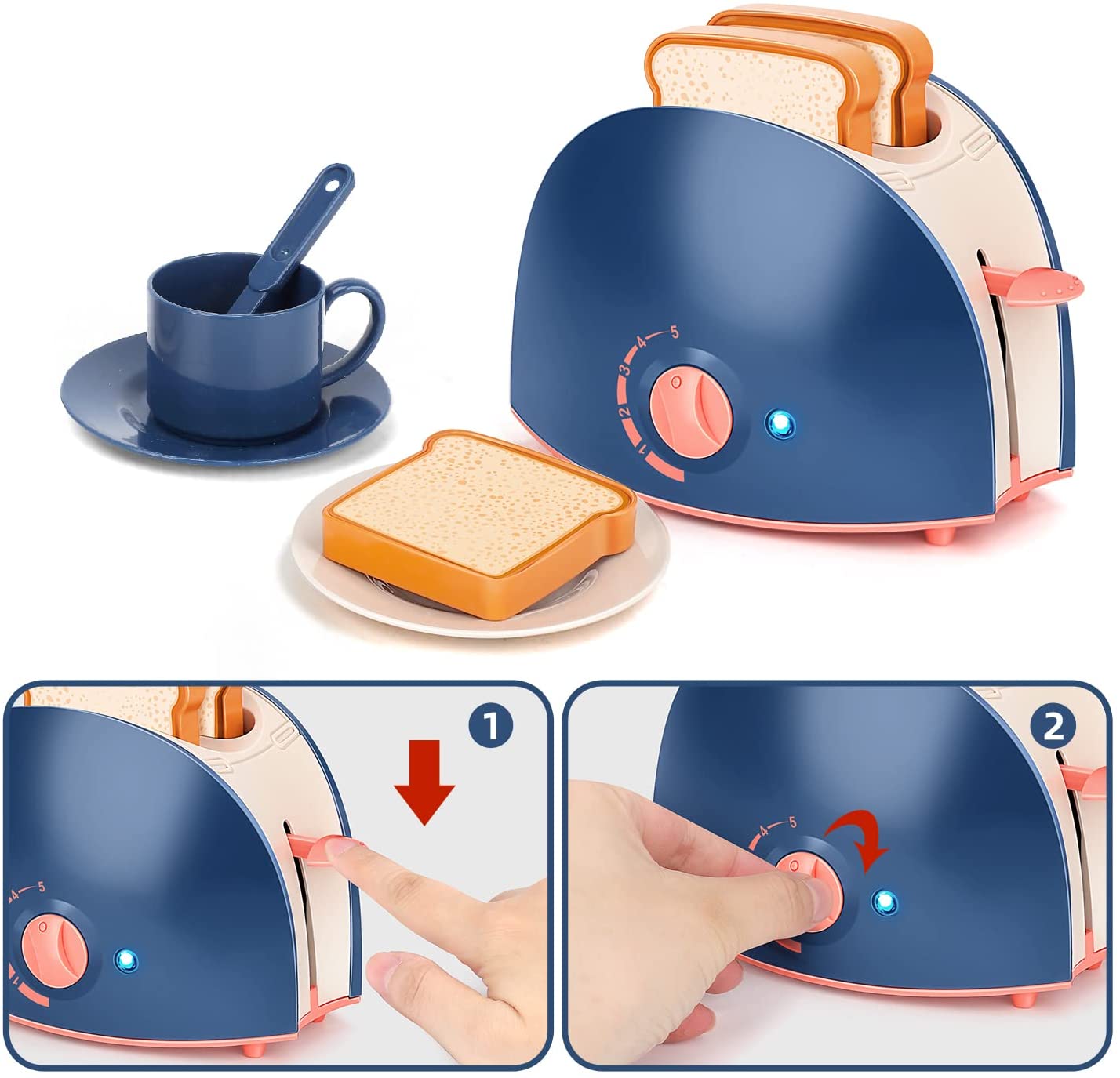 Mini Household Appliances Kitchen Toys, Pretend Play Set with Coffee Maker Blender