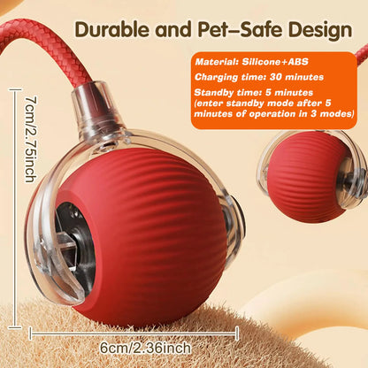 New Cat Interactive Ball Toy,Automatic Rolling Cat Ball Rechargeable