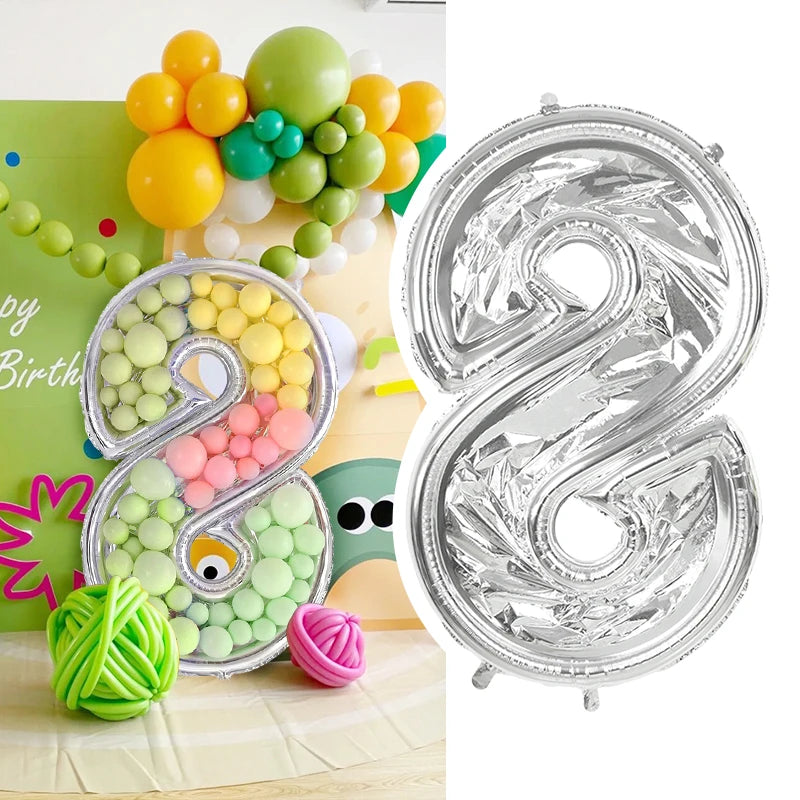 68inch Large Foil Number Balloon DIY Filling Frame 1st 18th Birthday