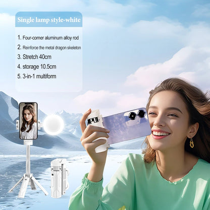 Palo selfi extensible para teléfono móvil, selfi con Bluetooth, soporte de trípode para smartphone