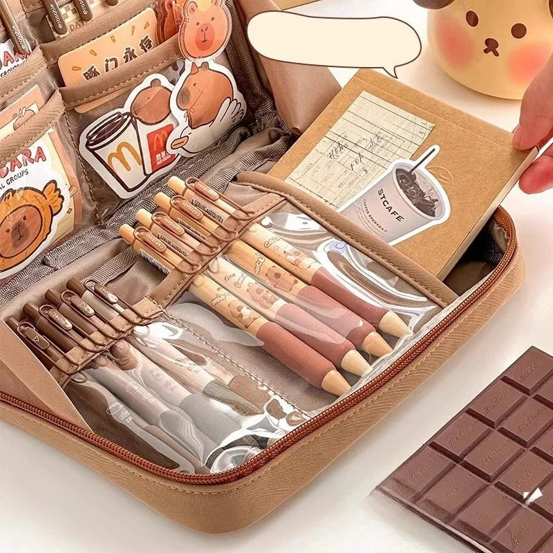 Capybara Stationery Set Students Large-Capacity Pen Pouch Creative
