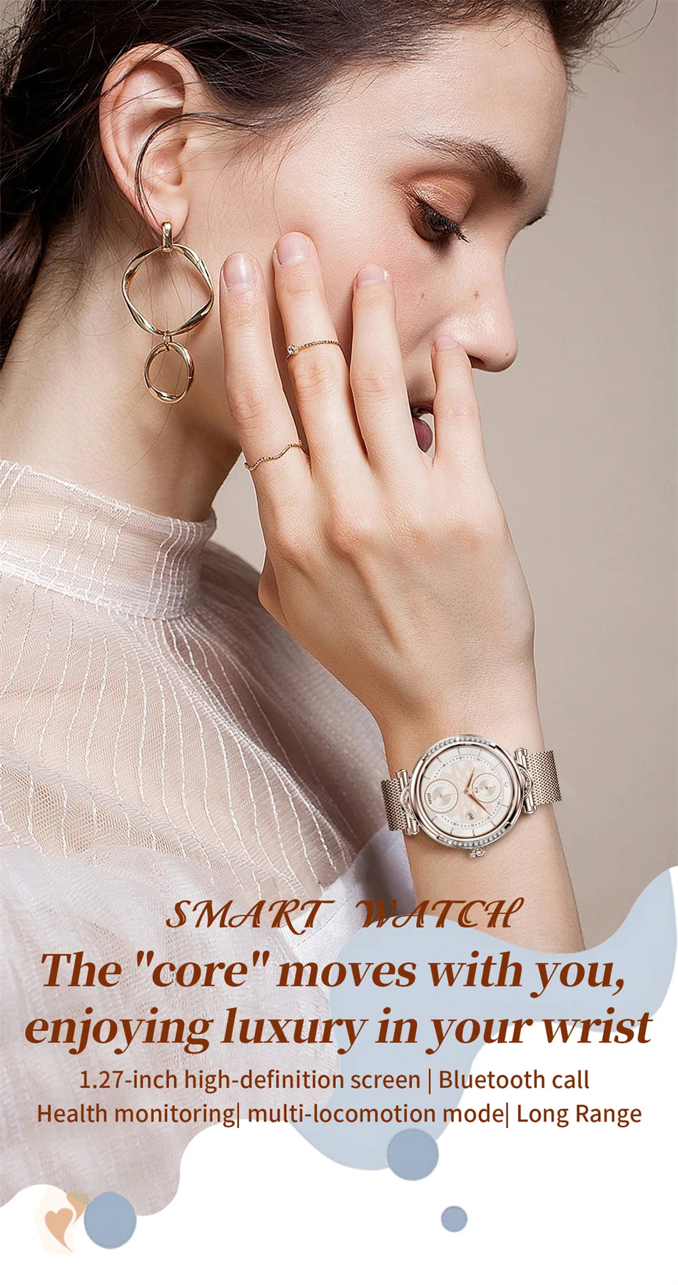 For Xiaomi Android Fashion Women Smart Watch 360*360 HD Screen