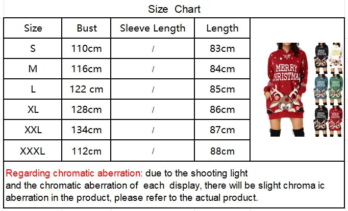 Plus Size Women's Casual Christmas Printed Long Sleeve