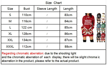 Plus Size Women's Casual Christmas Printed Long Sleeve