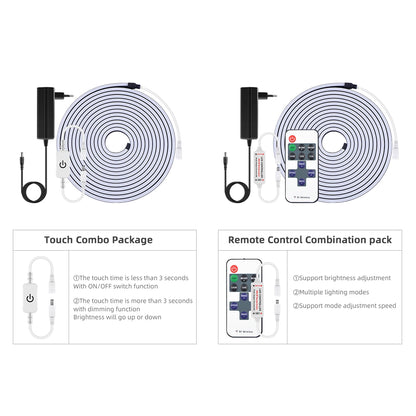 Black Silicone Tube Neon Light LED Strip with RF Remote Control/Sweep Motion/Touch Sensor