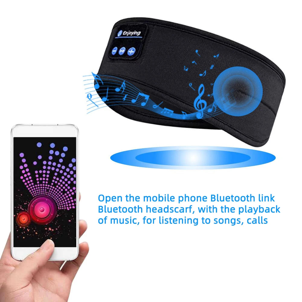 HOMEFISH BT Earphones Sports Sleeping Headband Elastic Wireless Headphones