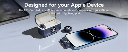 Micrófono de solapa inalámbrico Hollyland Lark M2 para iPhone, cámara, alcance de 300 m