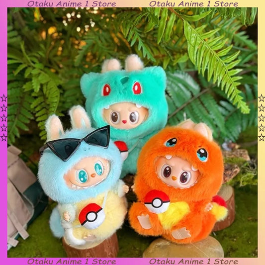 Roupas de boneca Kawaii Labubu Desenho animado Charmander Squirtle com mochila