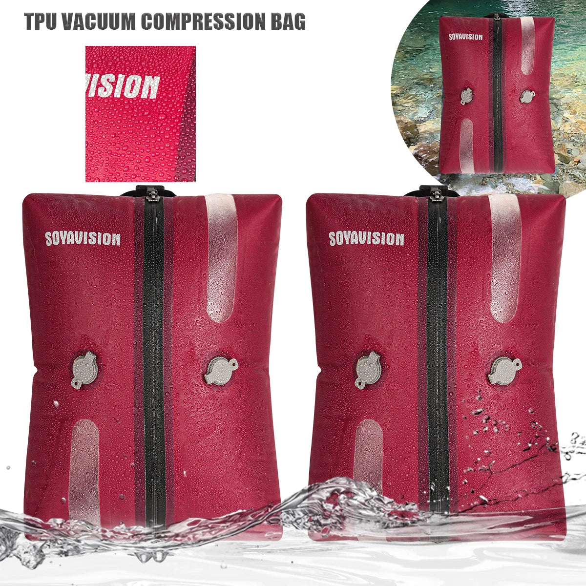¡Gran oferta! Bolsas de vacío de TPU S M L, bolsas de compresión al vacío reutilizables, equipaje impermeable