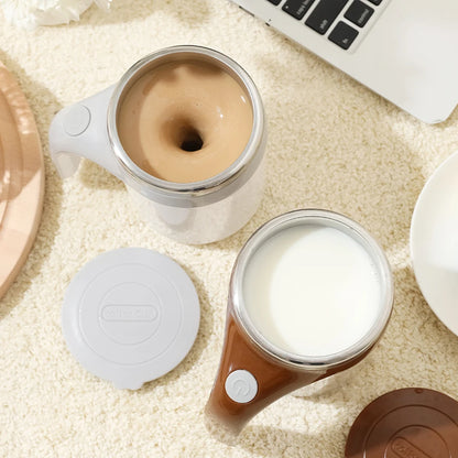 Copo misturador magnético rotativo para café e leite, com misturador automático. Novo copo inteligente para preguiça, aquecedor de garrafas, marcador de tempo e carregamento USB.
