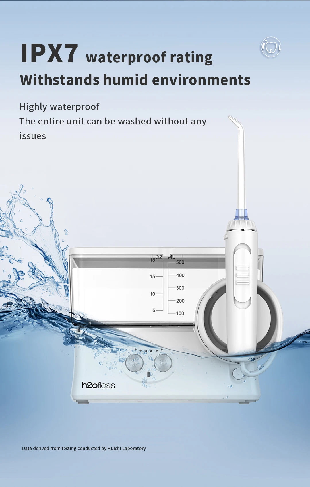 H2ofloss Tabletop Portable Water Flosser for Teeth Dental Oral Irrigator