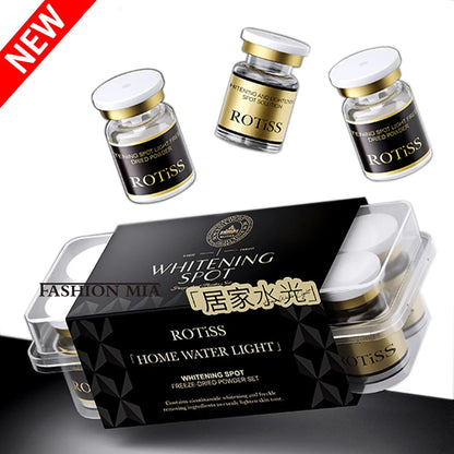 Sérum facial coreano em pó liofilizado com niacinamida e levedura, Pro-Xylane, hidrata, rejuvenesce e remove a melanina.
