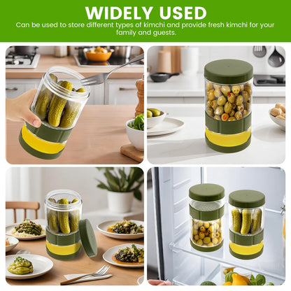 Glass Pickle Jar Dry Wet Separation Pickle and Olive Jar Upside Down