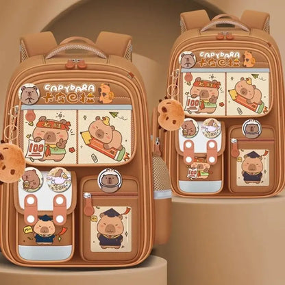 H3CB Unique Capybara Designs Backpack For Elementary Students Ergonomic
