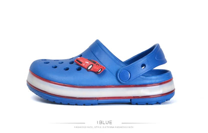 Summer Children Hole Sandals LED Lighted Flashing Light Shoes Boys Girls