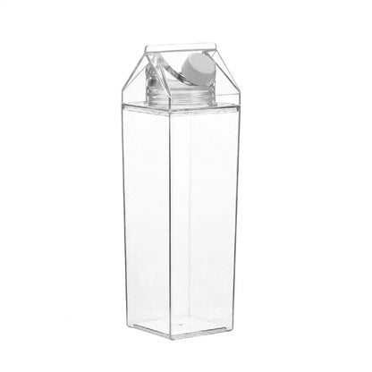 500/1000ml Water Bottle Transparent Large Capacity Square Milk