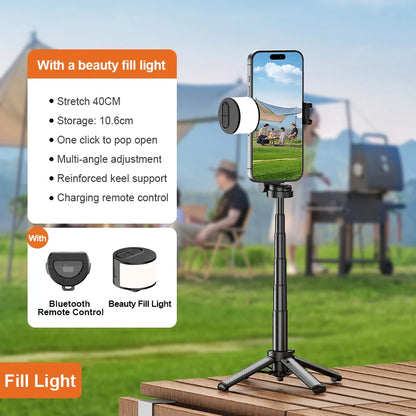 Magnetic Phone Holder 360° Rotation Pocket Selfie Stick With Bluetooth Remote