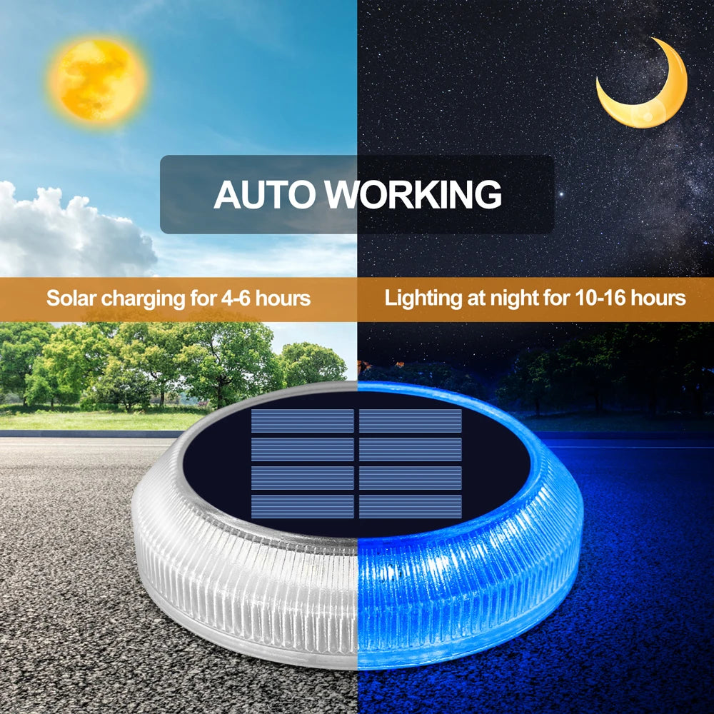 Solar Powered LED Outdoor Deck Lights IP68 Waterproof Automatic On/Off