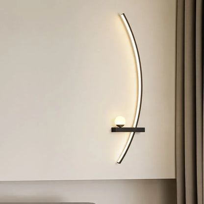 Candeeiro de parede LED moderno, minimalista, com riscas, decorativo para quarto, cabeceira, sala de estar, iluminação ambiente.