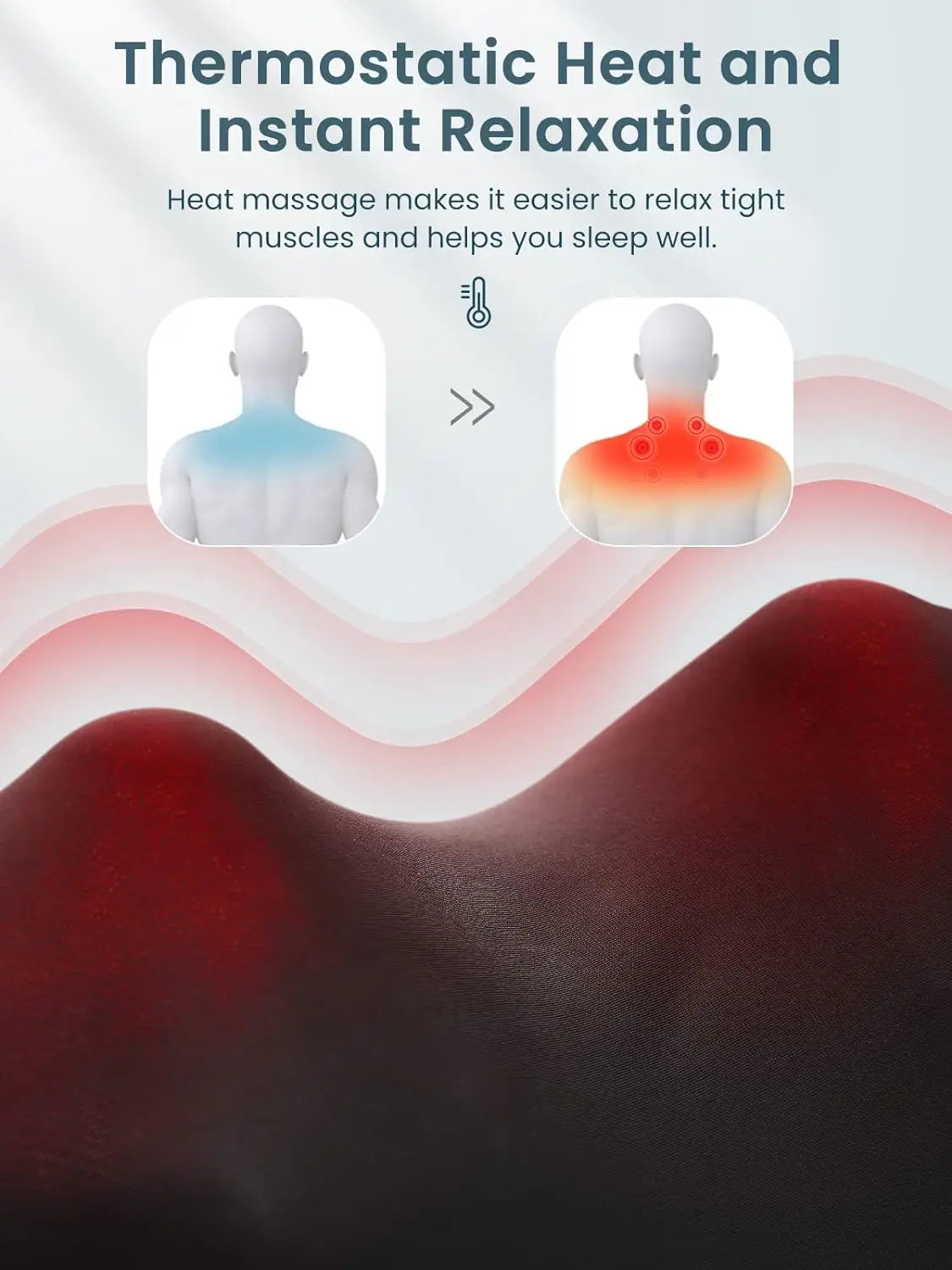 U Shape Deep Kneading Electric Massage Pillow For Neck Waist Leg Body