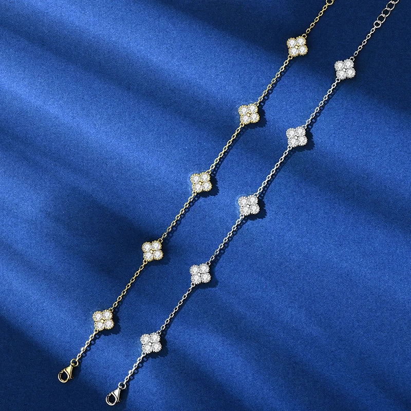 18k Gold Plated 925 Silver 3mm Moissanite Necklace Earrings Bracelet Sets 3 In 1