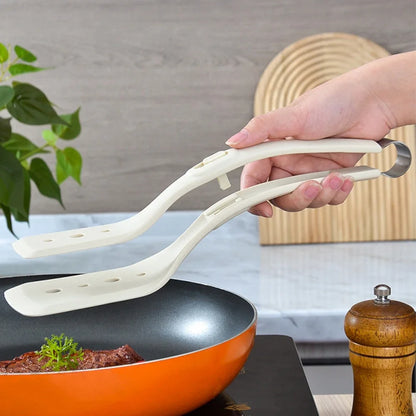 Pinzas de silicona para espátula, pinzas para huevos, pinzas para tostadas francesas, antiadherentes para cocinar