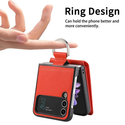 multifunction Card Slot Lychee leather Phone Case for Samsung Z Flip 6 5 4 3