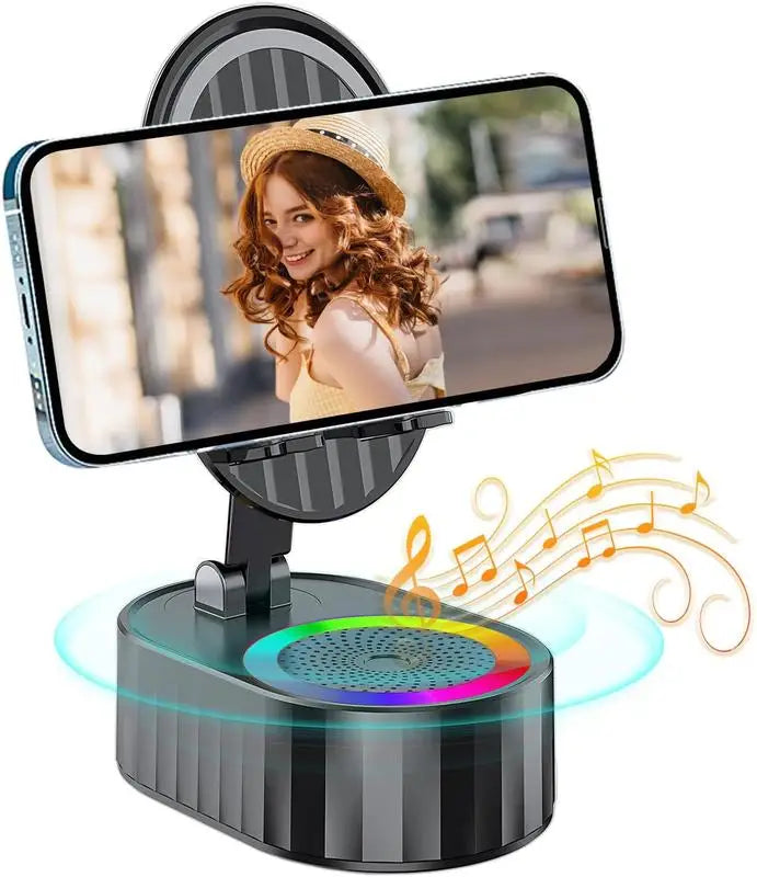 Wireless Induction Audio Bluetooth Speaker 5in1 Cellphone Holder