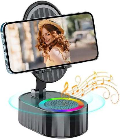 Wireless Induction Audio Bluetooth Speaker 5in1 Cellphone Holder