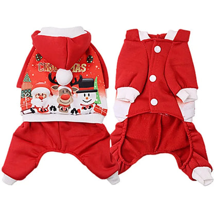 Christmas Pet Dog Jumpsuits Winter Warm Xmas Pets Dogs Clothes