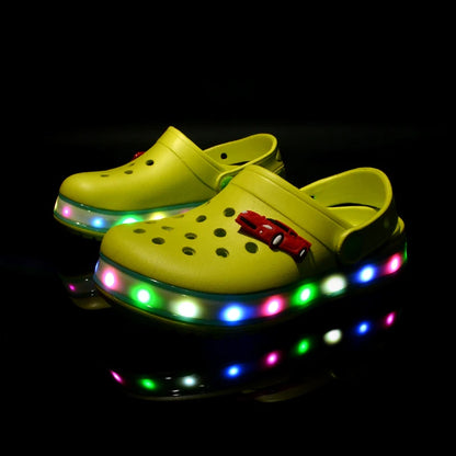 Summer Children Hole Sandals LED Lighted Flashing Light Shoes Boys Girls
